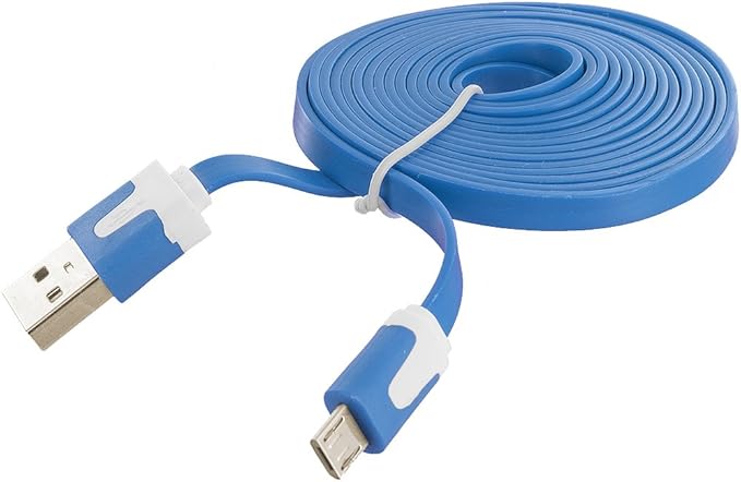 ntj 长型 2 米(6 英尺)平头钉无缠结微型 usb 插针充电数据同步电缆